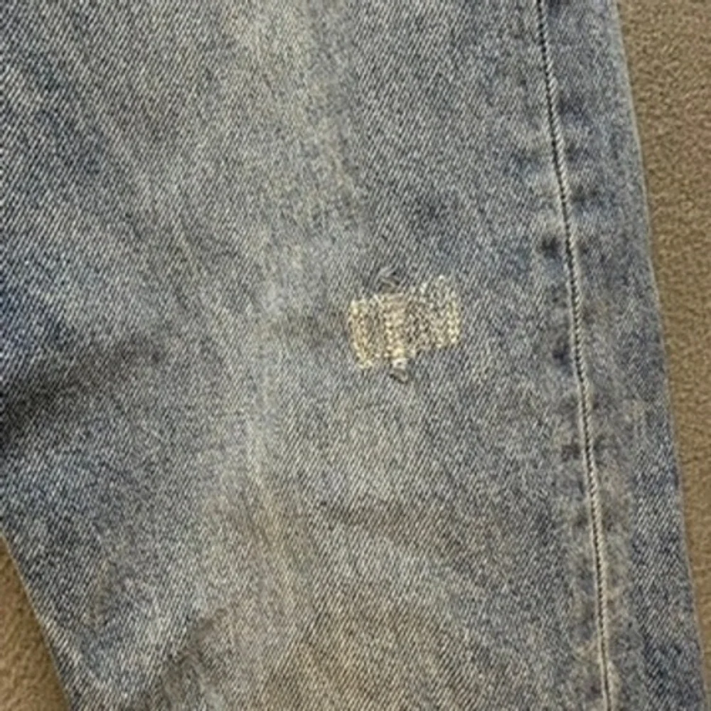 Levi's 505 C‎ Mens W31 Blue Straight Distressed Cut Off Raw Hem Vintage Rocker